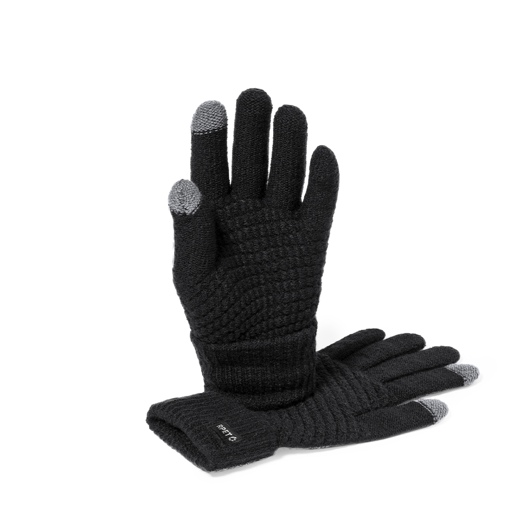Guante táctil personalizado Demsey de poliéster RPET con función en dos dedos - Ropa y accesorios - Regalo Promocional Personalizado