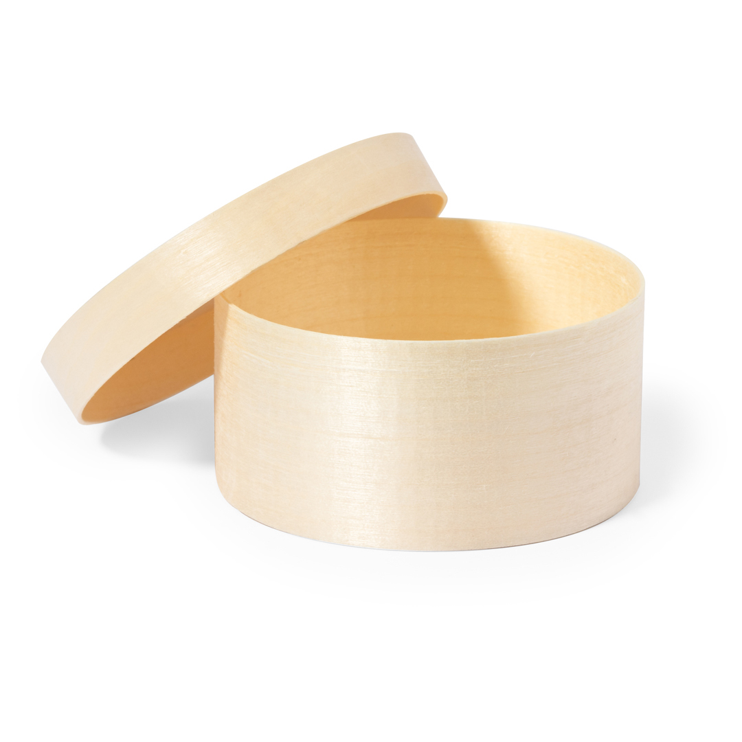 Caja de presentación personalizada Abedi redonda de madera