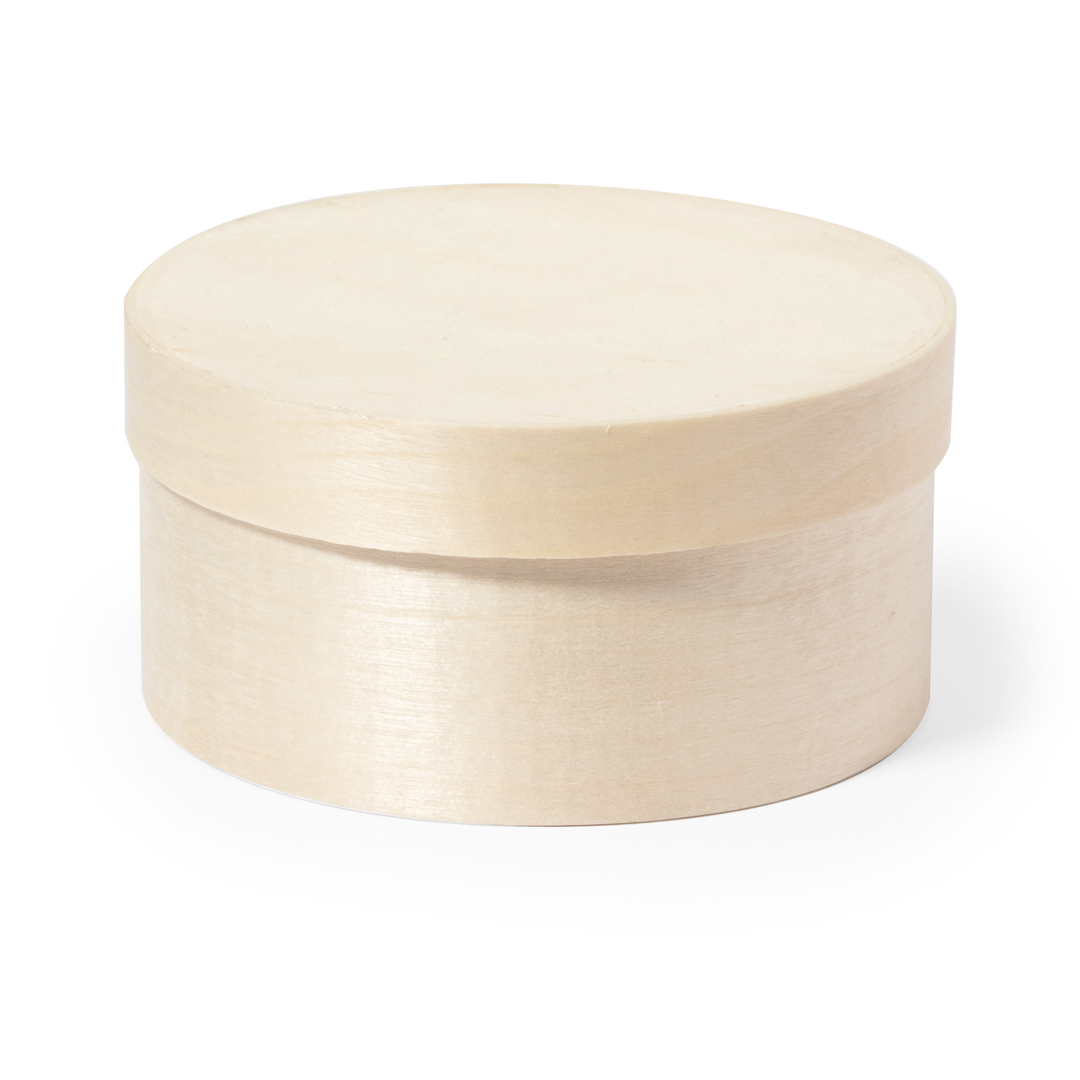 Caja de presentación personalizada Abedi redonda de madera - Packaging - Cajas - Regalo Promocional Personalizado - vista alternativa