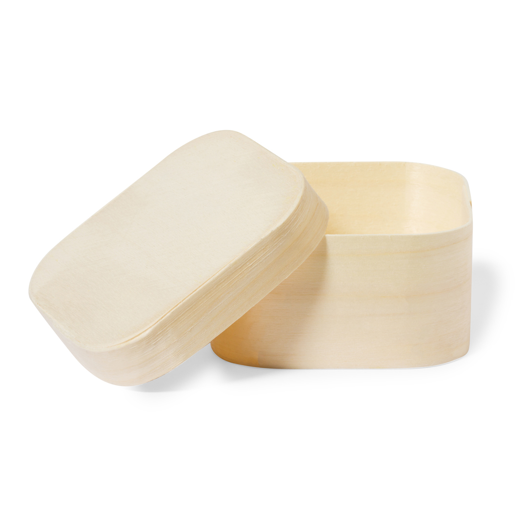Caja de presentación personalizada Bexer cuadrada de madera natural