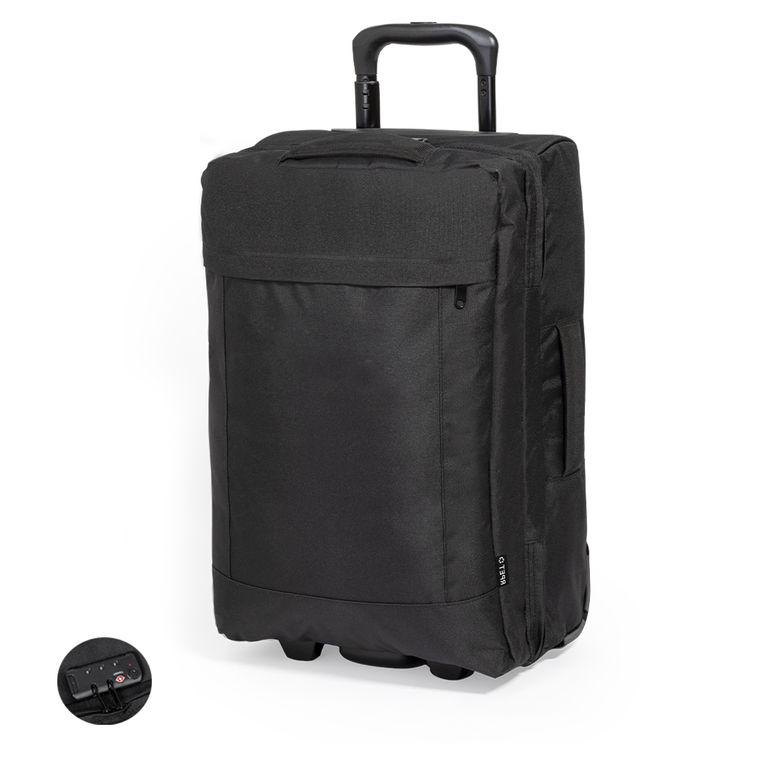 Trolley personalizado Chertan de RPET 600D con estándares TSA - Viaje - Regalo Promocional Personalizado