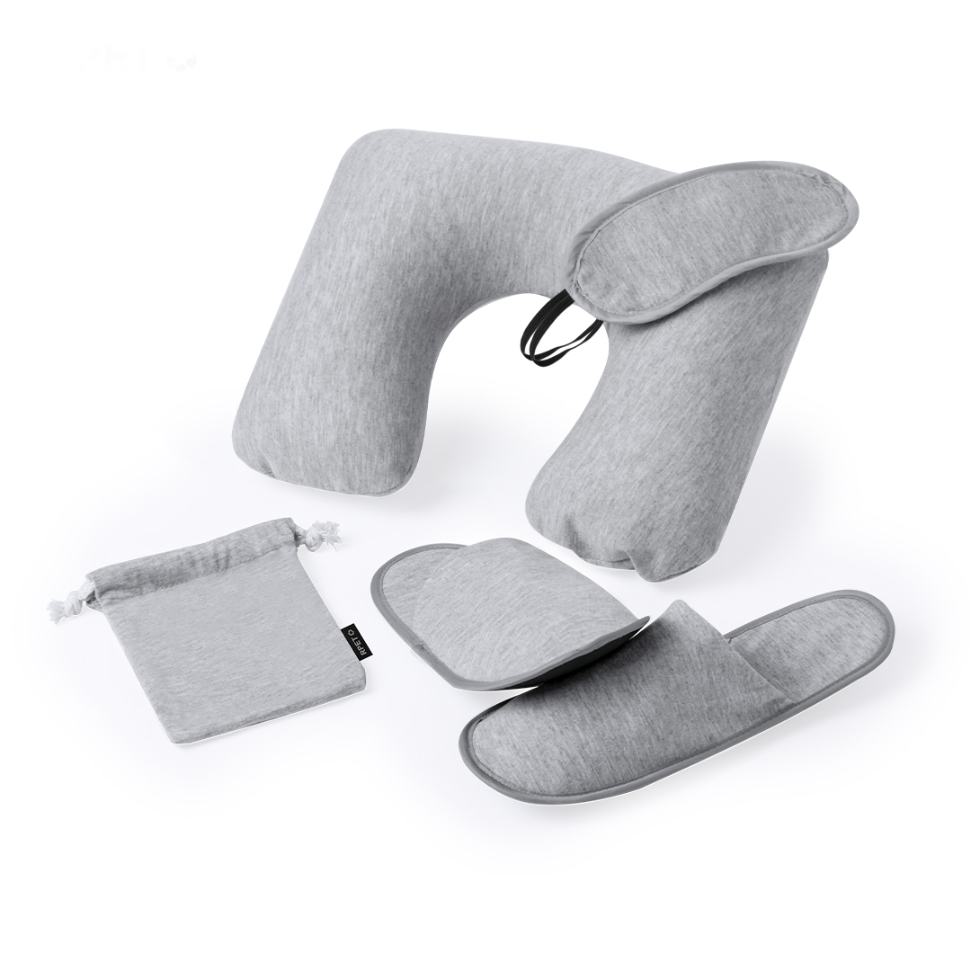 Set de viaje personalizado Alkes de poliéster con almohadilla y funda RPET - Viaje - Regalo Promocional Personalizado - imagen 6
