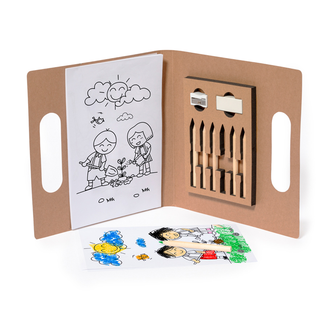 Set personalizado Clumber para colorear de cartón reciclado - Niños y Juegos - Regalo Promocional Personalizado - vista alternativa