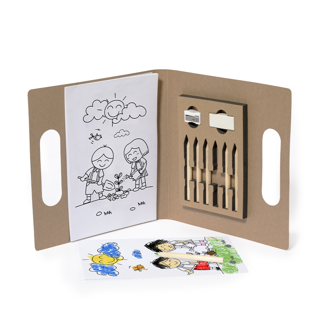 Set personalizado Clumber para colorear de cartón reciclado - Niños y Juegos - Regalo Promocional Personalizado