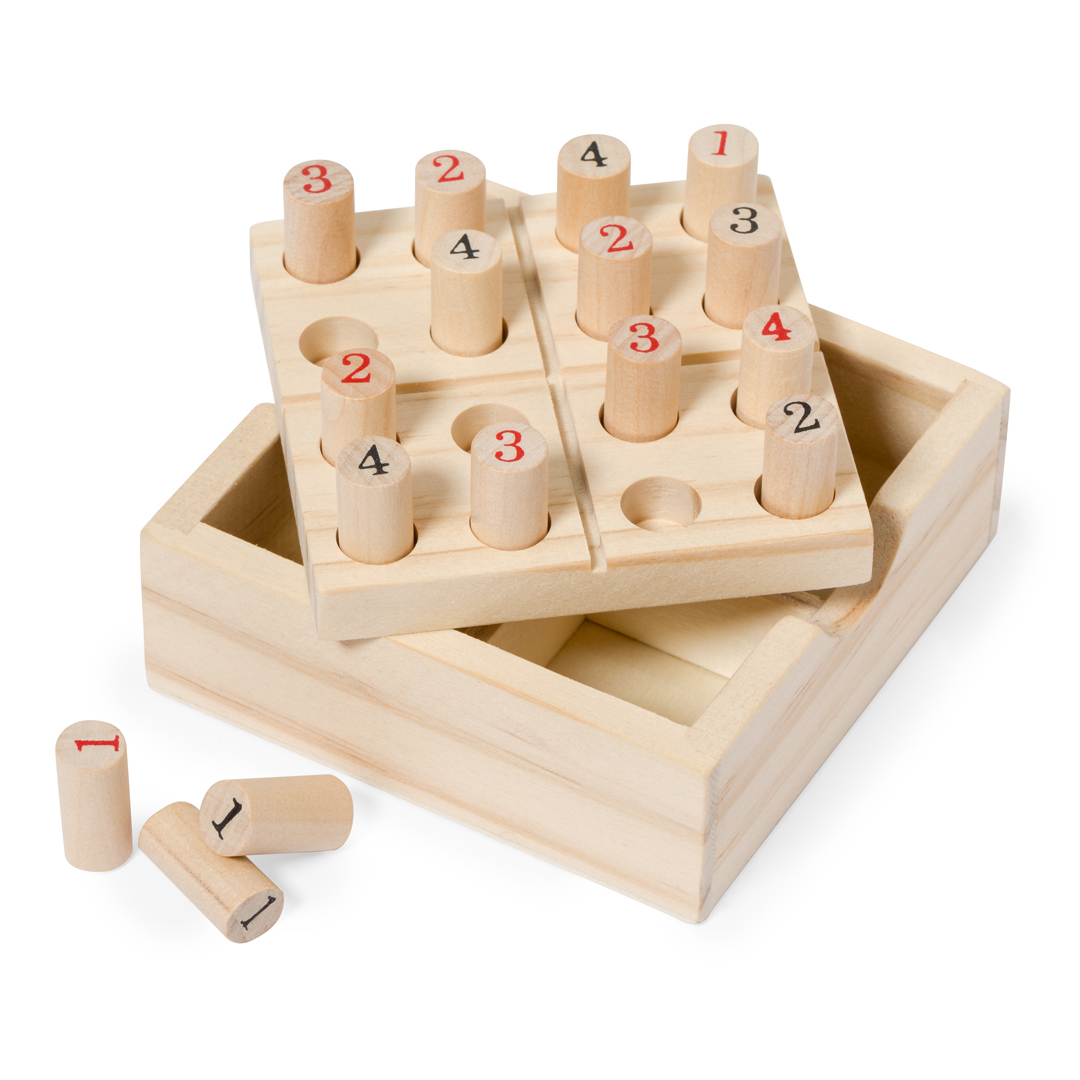 Juego de habilidad personalizado Crested sudoku de madera con 16 fichas - Niños y Juegos - Regalo Promocional Personalizado - vista alternativa