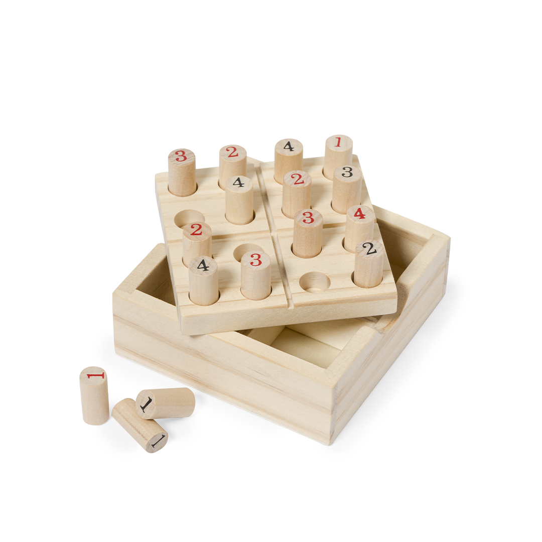Juego de habilidad personalizado Crested sudoku de madera con 16 fichas - Niños y Juegos - Regalo Promocional Personalizado