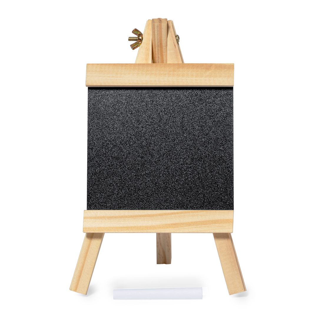 Pizarra personalizada Blerim de madera con atril y tiza incluida