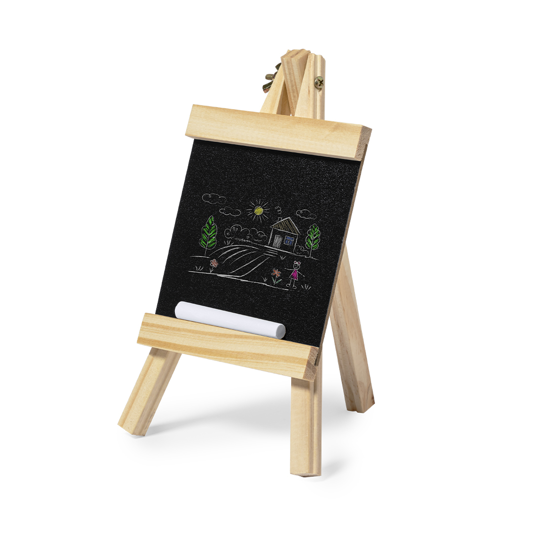 Pizarra personalizada Blerim de madera con atril y tiza incluida - Hogar - Regalo Promocional Personalizado