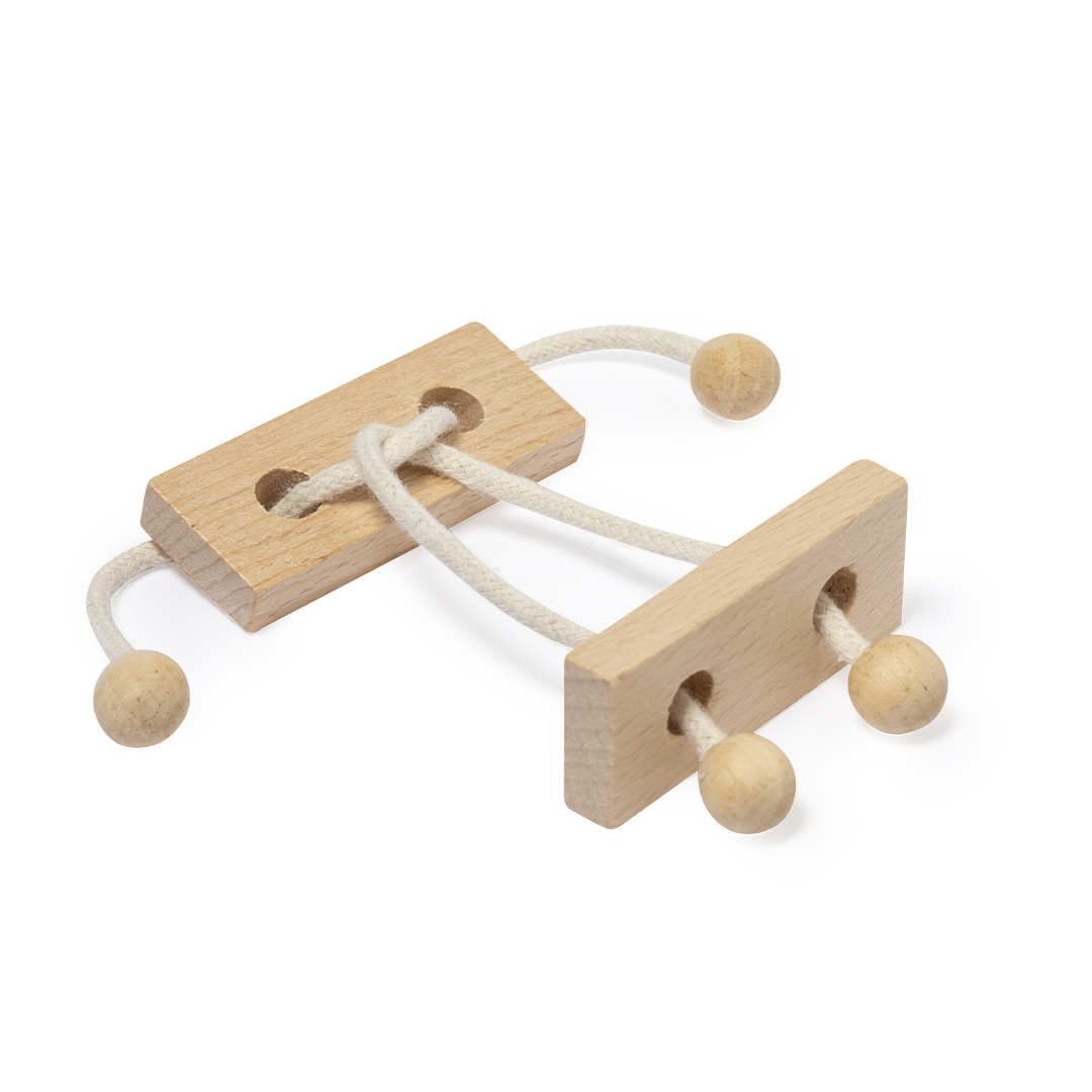 Juego de habilidad personalizado Griffon de madera con 2 piezas y cordón - Niños y Juegos - Regalo Promocional Personalizado