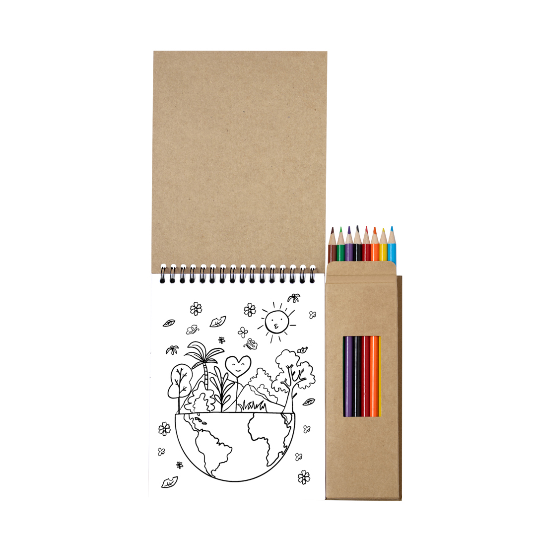Set personalizado Mertens lápices y bloc de cartón reciclado - Niños y Juegos - Regalo Promocional Personalizado - vista alternativa
