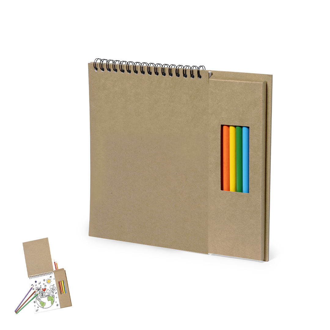 Set personalizado Mertens lápices y bloc de cartón reciclado - Niños y Juegos - Regalo Promocional Personalizado