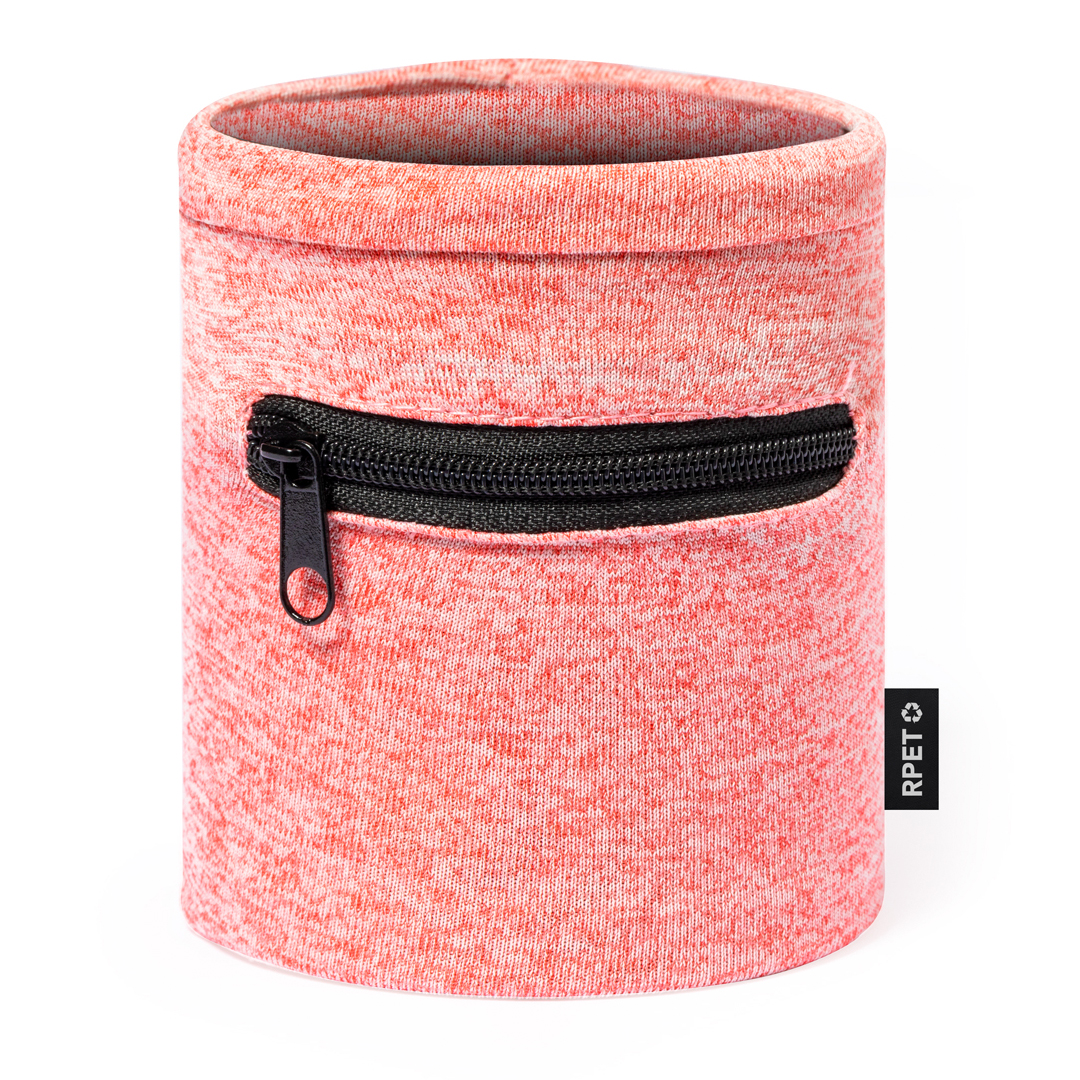 Muñequera personalizada Rolins de poliéster RPET con etiqueta distintiva