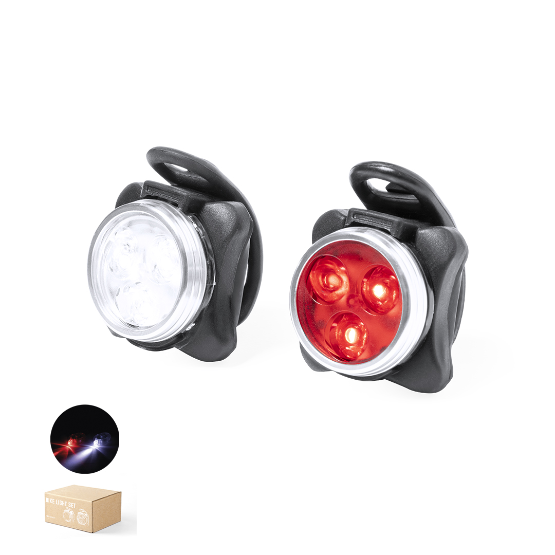 Set luces seguridad bici personalizado Remko recargable silicona ABS - Sets de herramientas - Regalo Promocional Personalizado