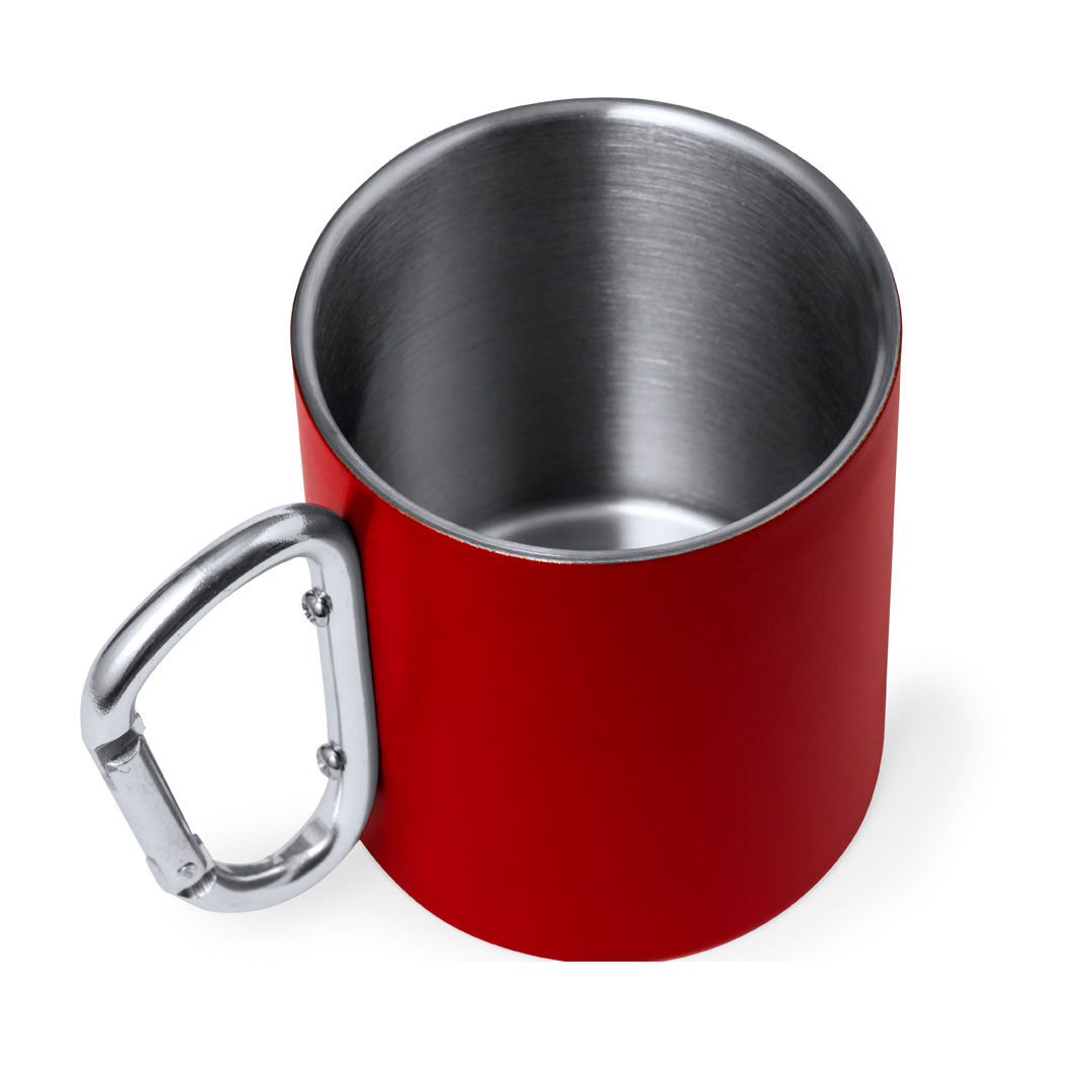 Taza de acero inox reciclado personalizada Lecrer de 300ml con asa mosquetón - Tazas y vasos personalizados - Regalo Promocional Personalizado - vista alternativa
