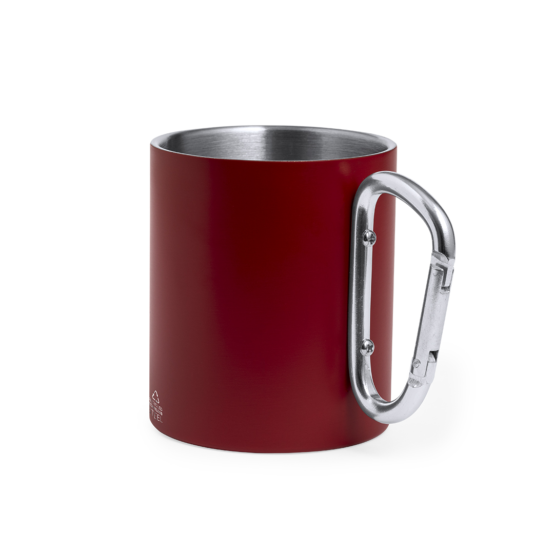 Taza de acero inox reciclado personalizada Lecrer de 300ml con asa mosquetón - Tazas y vasos personalizados - Regalo Promocional Personalizado - imagen 5