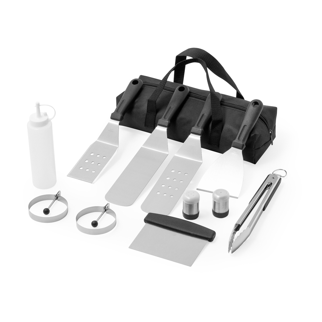 Set barbacoa personalizado Raiken de acero inox con 11 accesorios