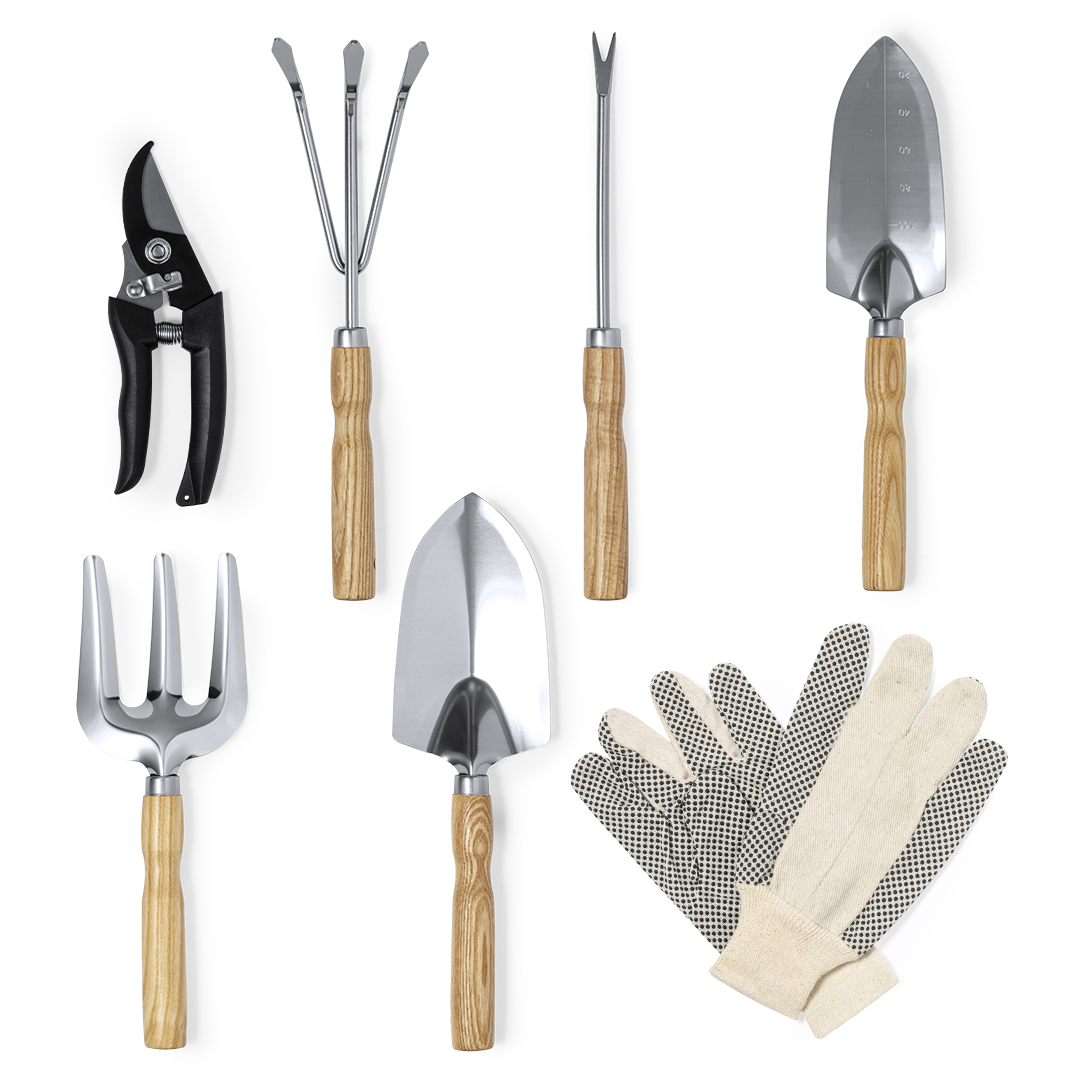 Set jardinería personalizado Kuruma completo con delantal y 7 accesorios - Jardín - Regalo Promocional Personalizado - imagen 3