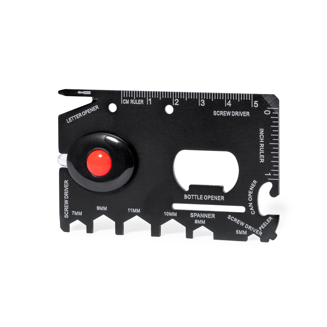 Multiherramienta personalizada Vireon formato tarjeta con linterna