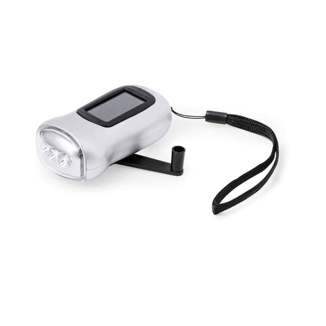 Linterna personalizada Rogla solar de ABS con dinamo manual