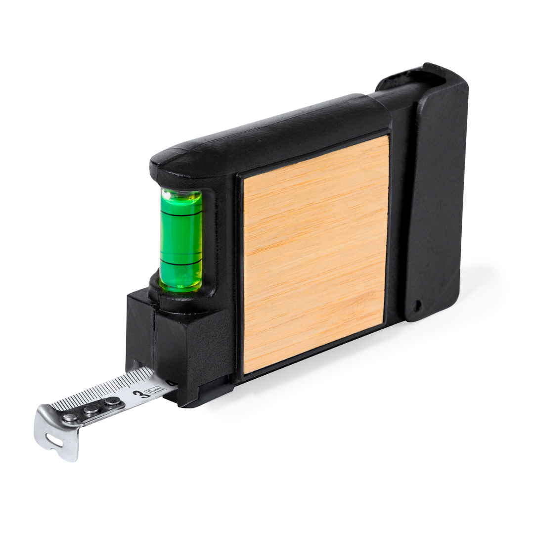 Flexómetro multiherramienta personalizado Eliza de bambú y ABS