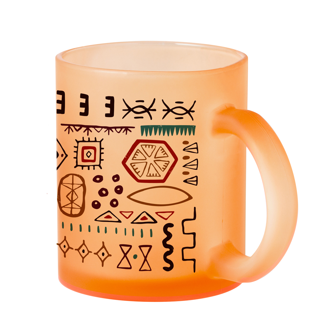 Taza sublimación personalizada Cervan de cristal de 350ml en colores mate