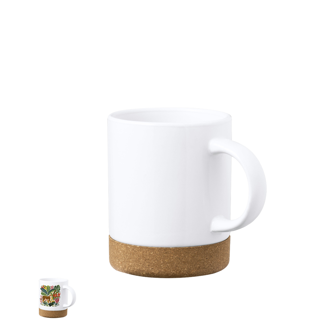 Taza sublimación personalizada Nala de cerámica de 350ml con corcho - Tazas y vasos personalizados - Regalo Promocional Personalizado