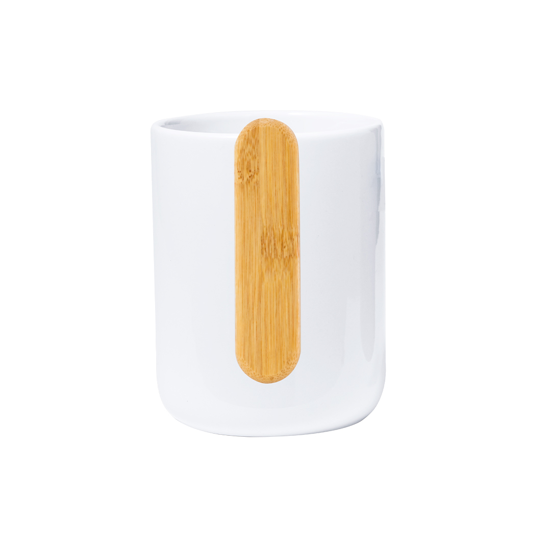 Taza de cerámica personalizada Mystral de 480ml con asa de bambú - Tazas y vasos personalizados - Regalo Promocional Personalizado - imagen 4
