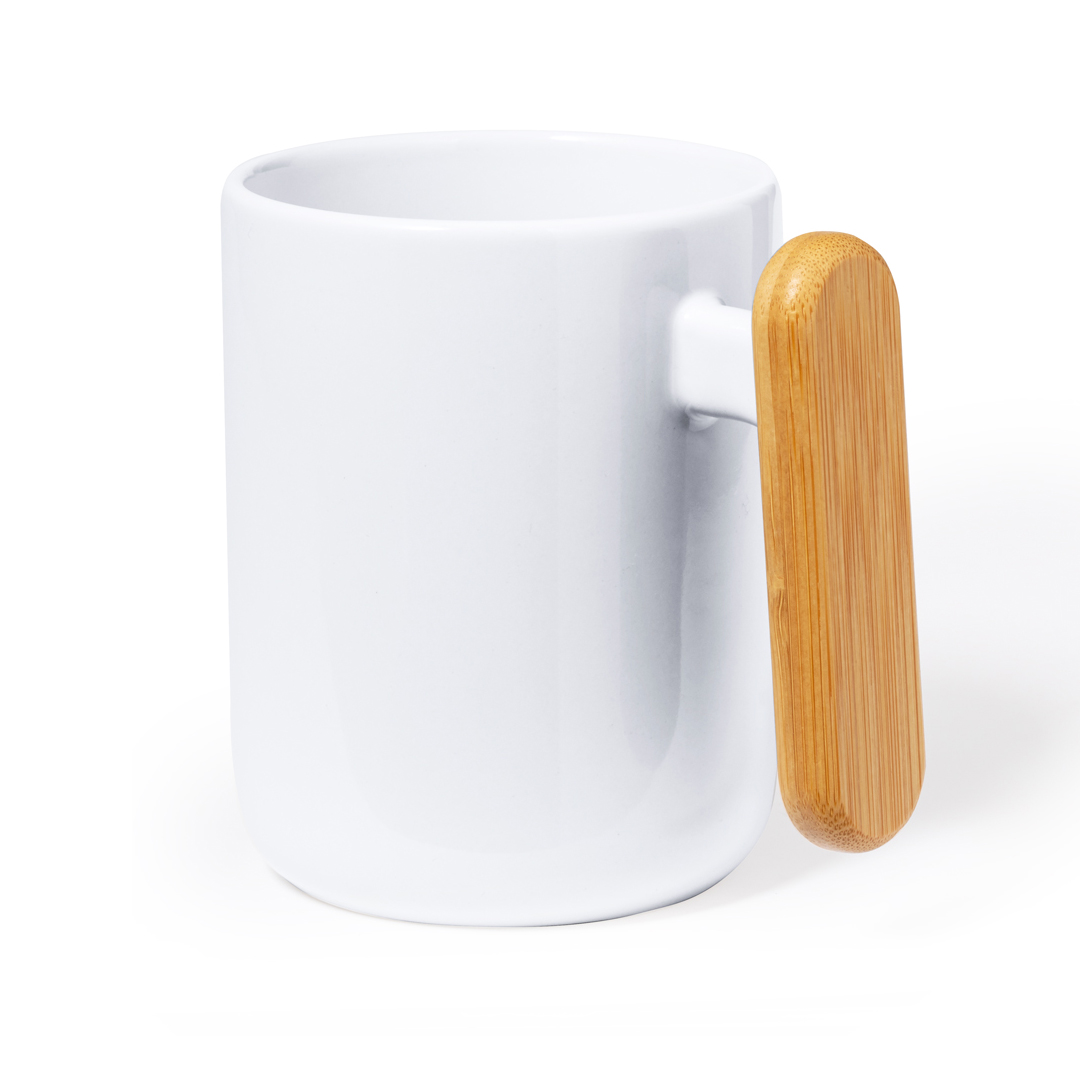 Taza de cerámica personalizada Mystral de 480ml con asa de bambú - Tazas y vasos personalizados - Regalo Promocional Personalizado - imagen 5