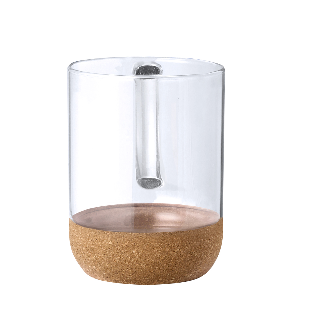 Taza de cristal personalizada Saryne de borosilicato de 450ml con corcho - Tazas y vasos personalizados - Regalo Promocional Personalizado - imagen 3
