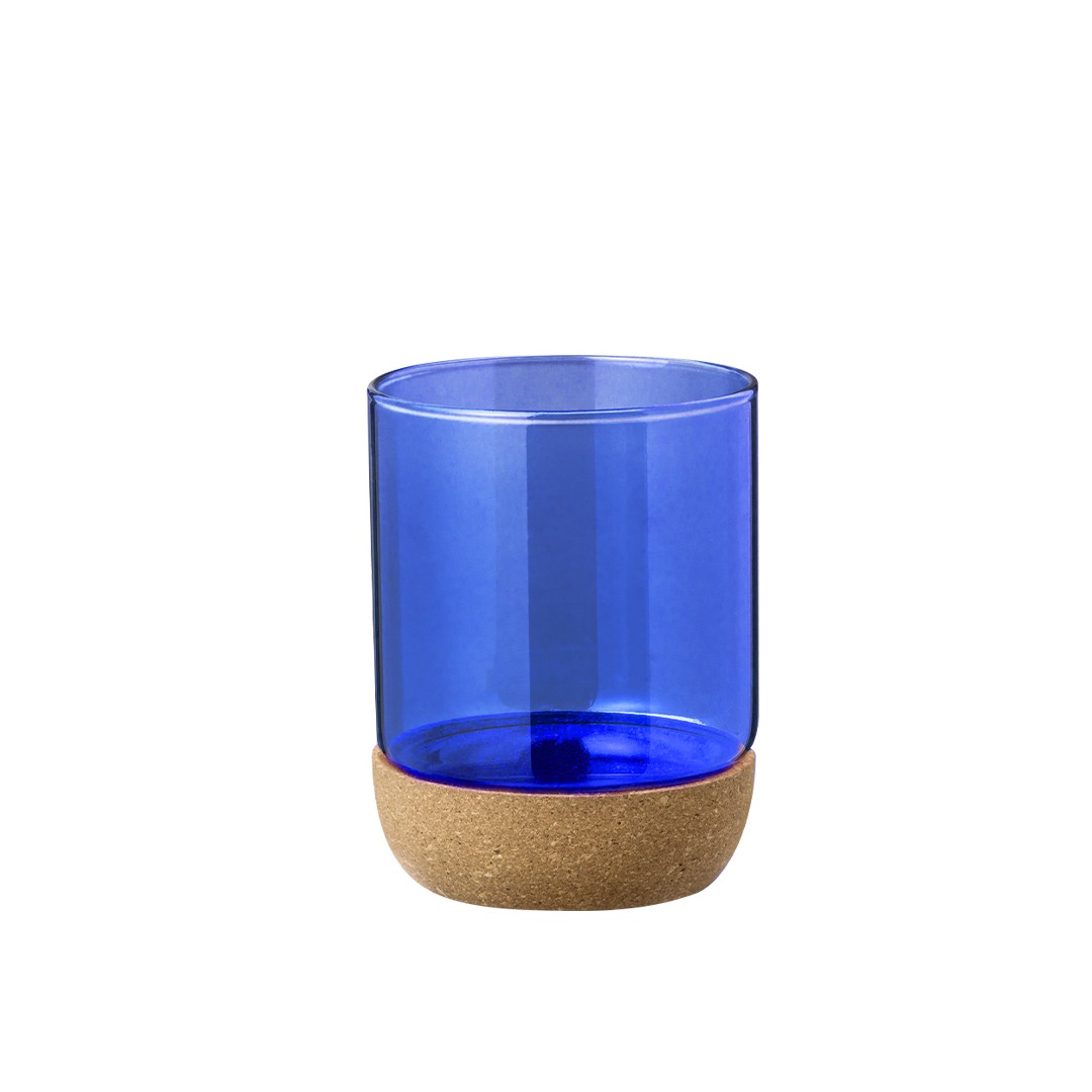 Vaso personalizado Bixlo de cristal borosilicato con corcho de 450ml