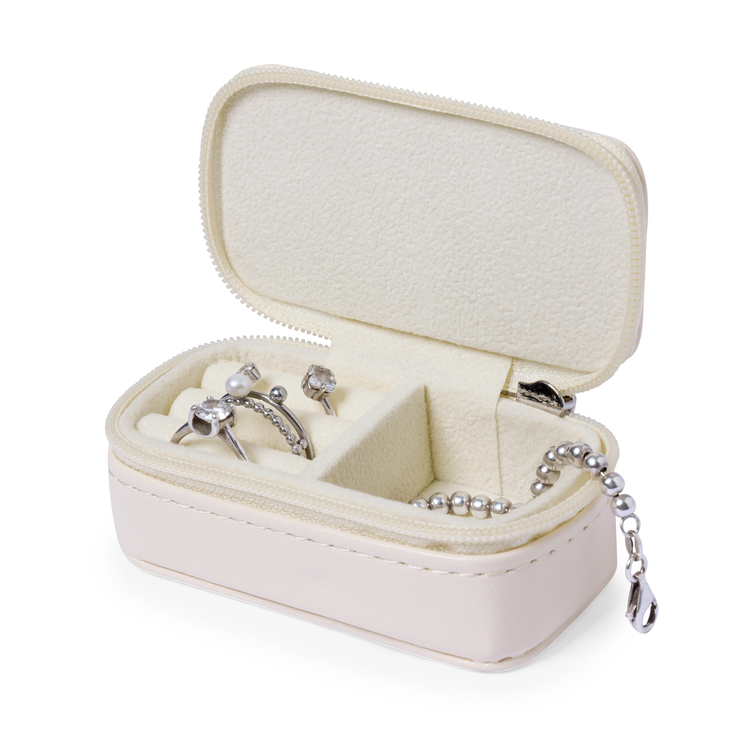 Joyero personalizado Moly estuche de polipiel con compartimentos duales