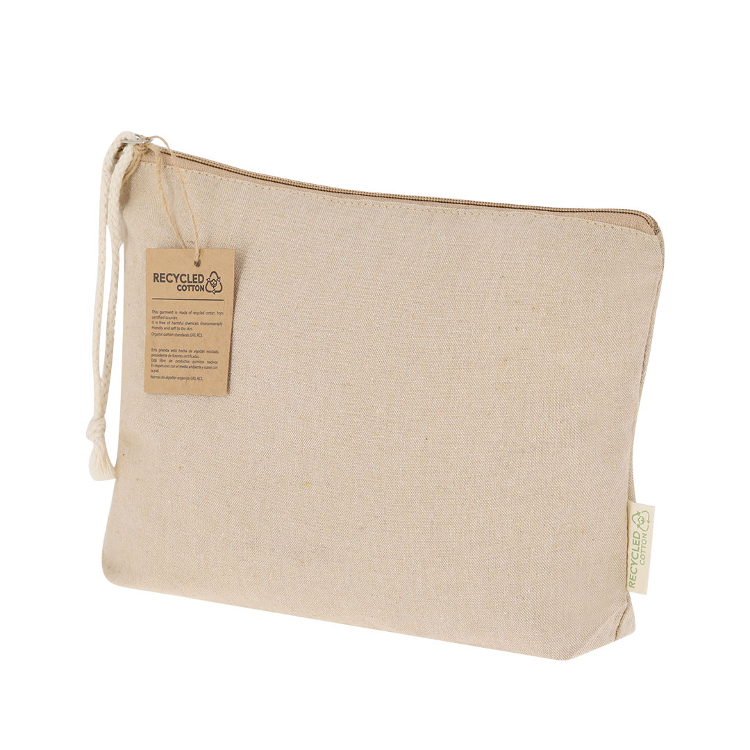 Neceser personalizado Theris de algodón reciclado con cordón
