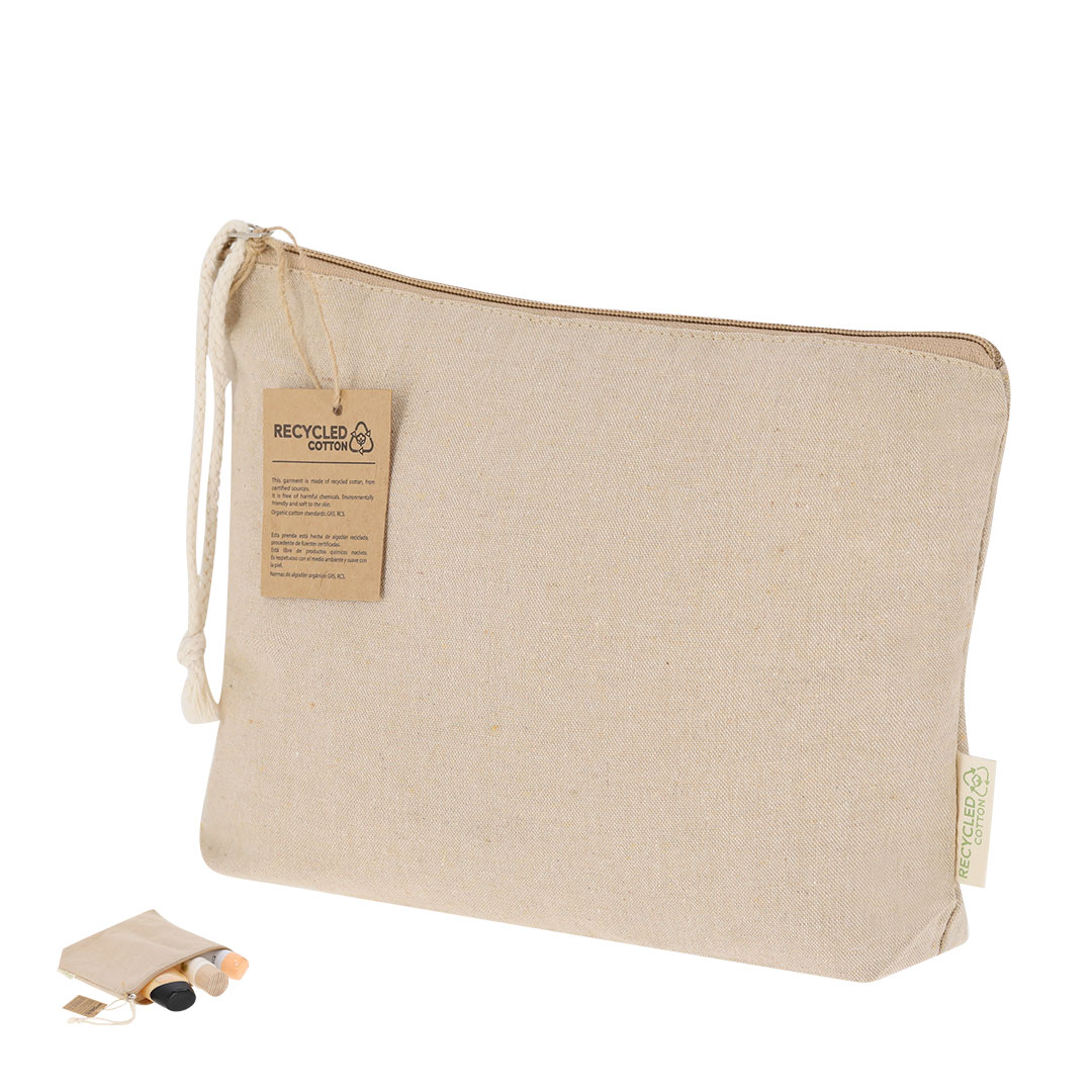 Neceser personalizado Theris de algodón reciclado con cordón - Neceseres personalizados - Regalo Promocional Personalizado