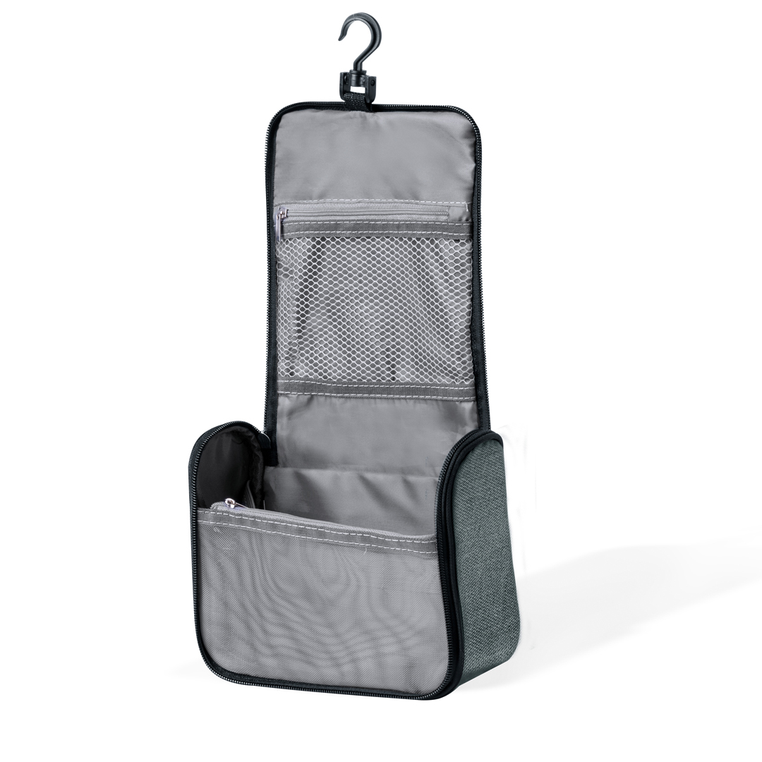 Neceser personalizado Gean de RPET con gancho y bolsillos redecilla - Neceseres personalizados - Regalo Promocional Personalizado - imagen 3