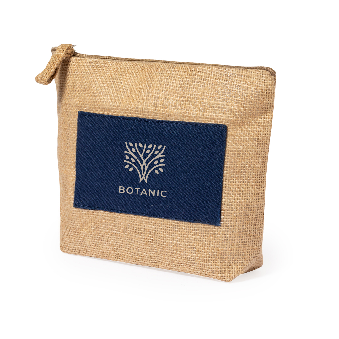 Neceser personalizado Kasmie de yute laminado y algodón multicolor