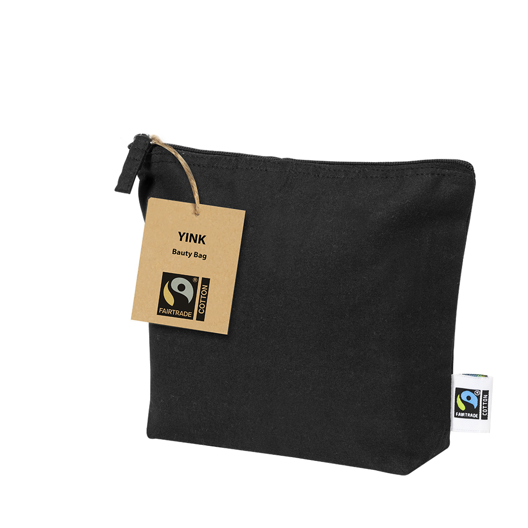 Neceser personalizado Yink Fairtrade de algodón negro certificado - Neceseres personalizados - Regalo Promocional Personalizado