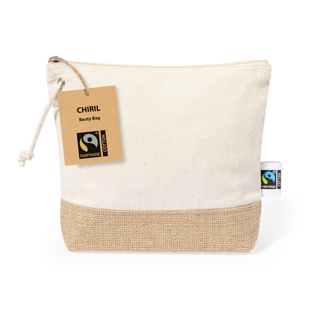 Neceser personalizado Chiril Fairtrade de algodón y yute laminado - Neceseres personalizados - Regalo Promocional Personalizado - vista alternativa