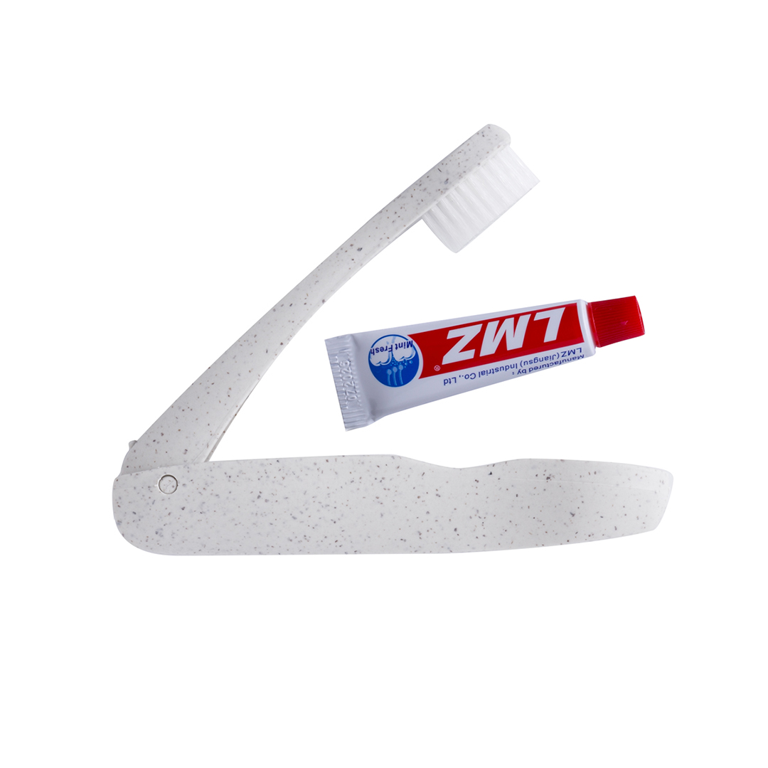 Set cepillo de dientes plegable personalizado Amondo de caña de trigo - Hogar - Regalo Promocional Personalizado - vista alternativa