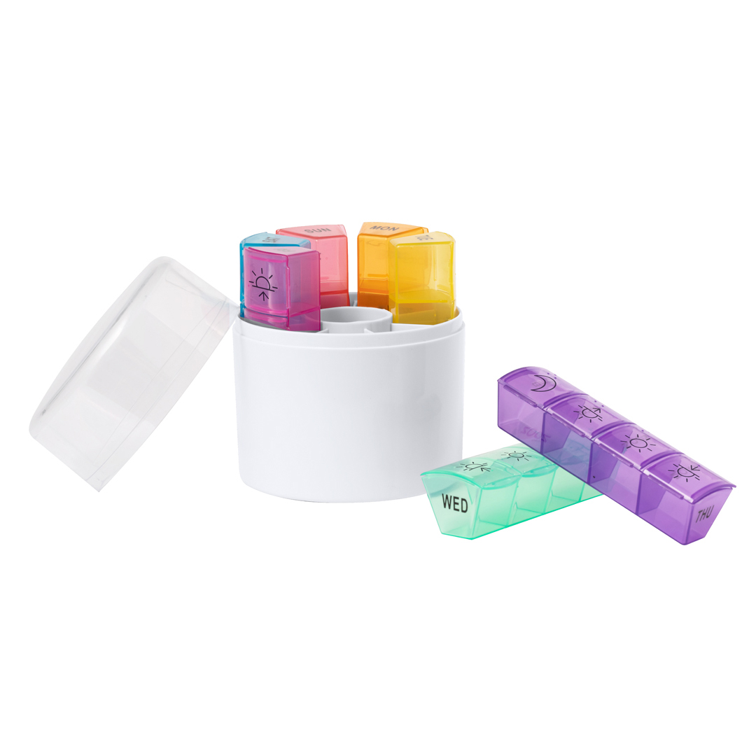 Pastillero semanal personalizado Ablix compacto cilíndrico - Pastilleros personalizados - Regalo Promocional Personalizado - vista alternativa