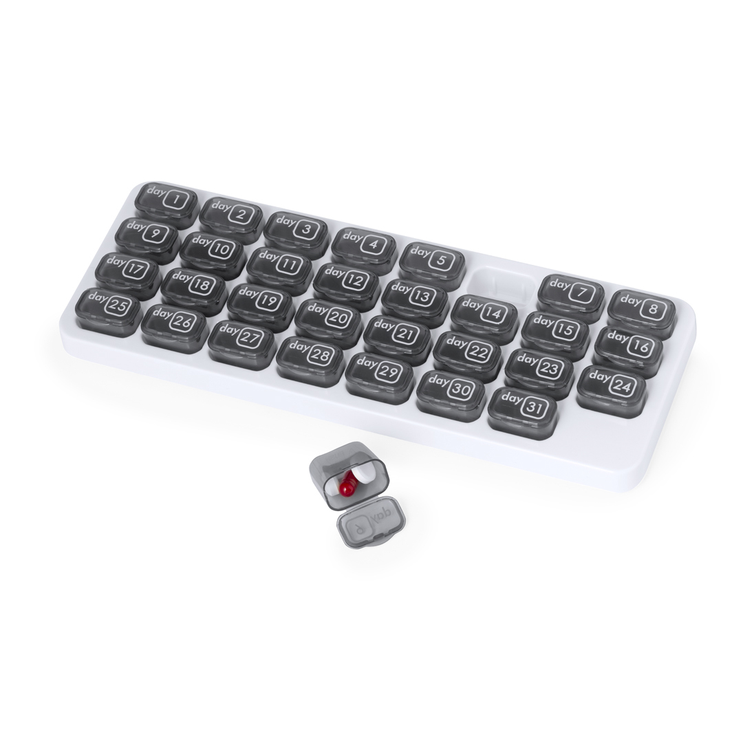 Pastillero mensual personalizado Stexio con 31 casillas extraíbles - Pastilleros personalizados - Regalo Promocional Personalizado - vista alternativa