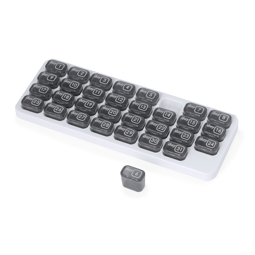 Pastillero mensual personalizado Stexio con 31 casillas extraíbles - Pastilleros personalizados - Regalo Promocional Personalizado - imagen 3