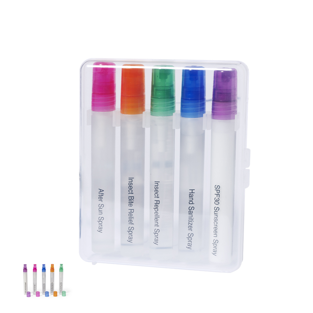 Set personalizado Yohan de protección solar con 5 sprays identificados - Hogar - Regalo Promocional Personalizado