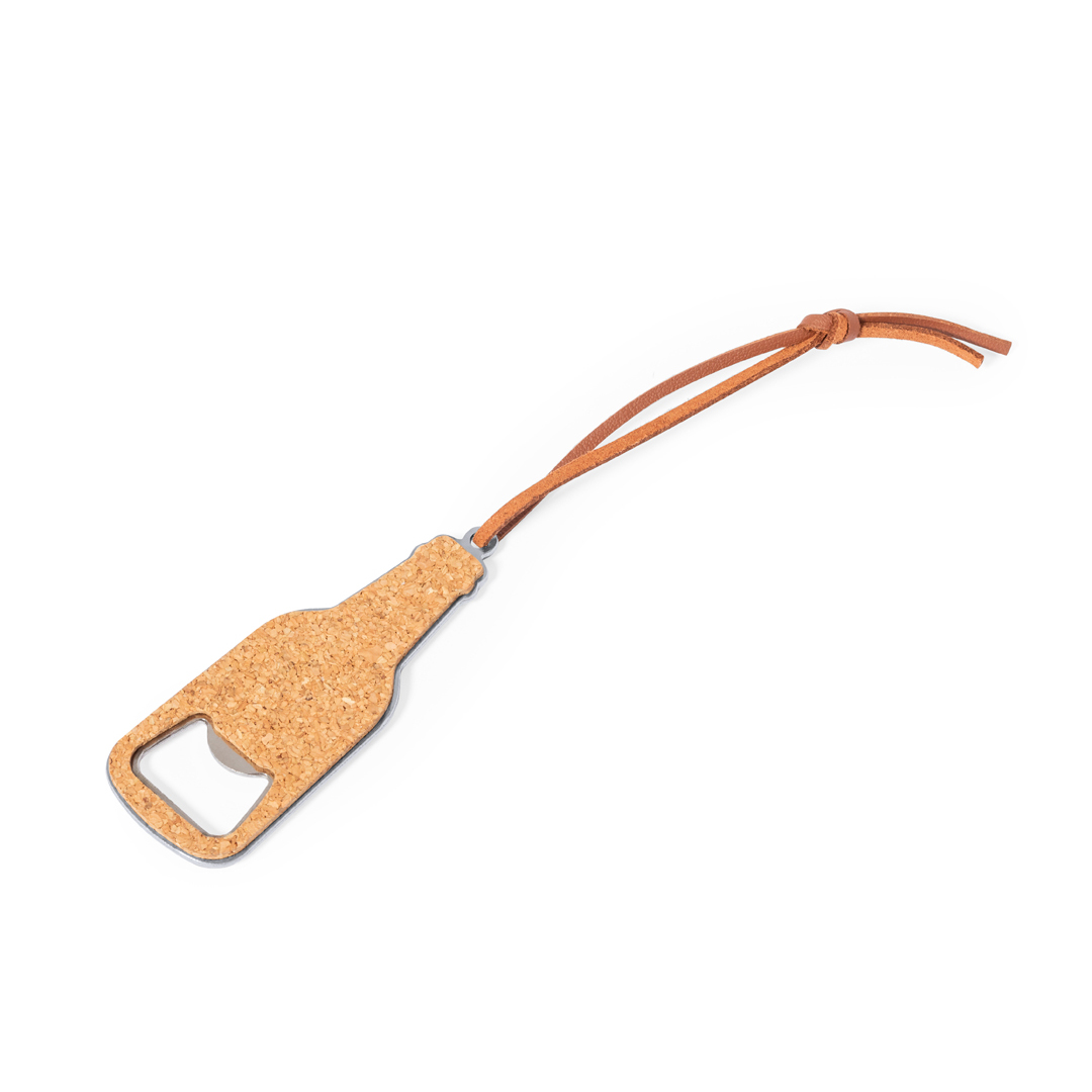 Abridor Morley de corcho forma botellín con cordón - Hogar - Regalo Promocional Personalizado - vista alternativa