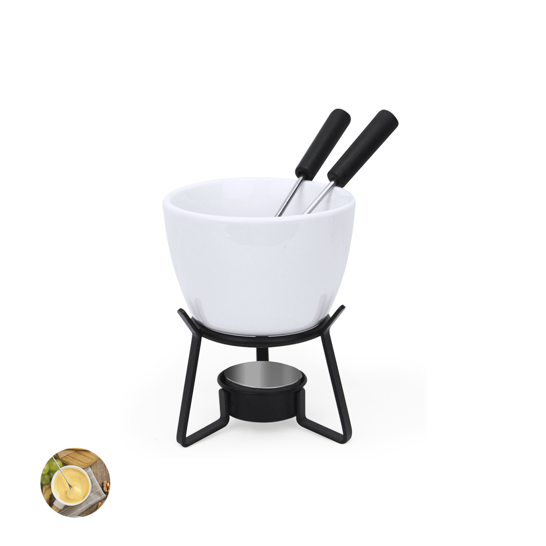 Fondue personalizada Helvet de cerámica y metal - Otros accesorios cocina - Regalo Promocional Personalizado