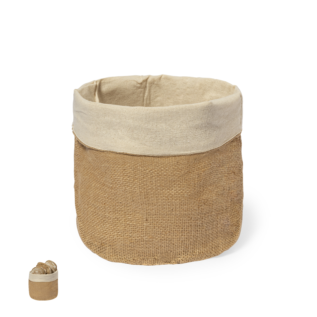 Panera personalizada Seloria de algodón y yute redonda - Otros accesorios cocina - Regalo Promocional Personalizado