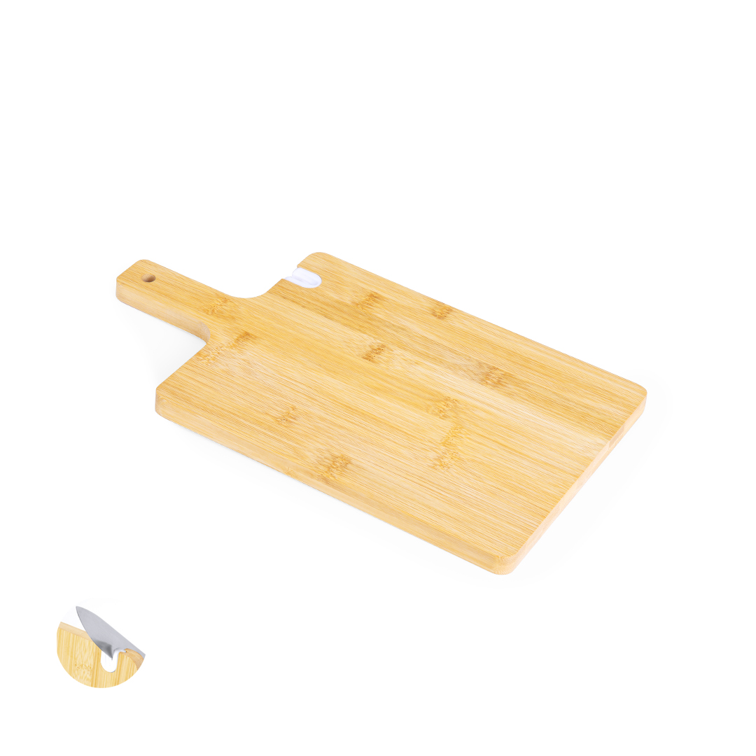 Tabla personalizada Afilador Zoria de bambú con mango - Tablas de corte - Regalo Promocional Personalizado