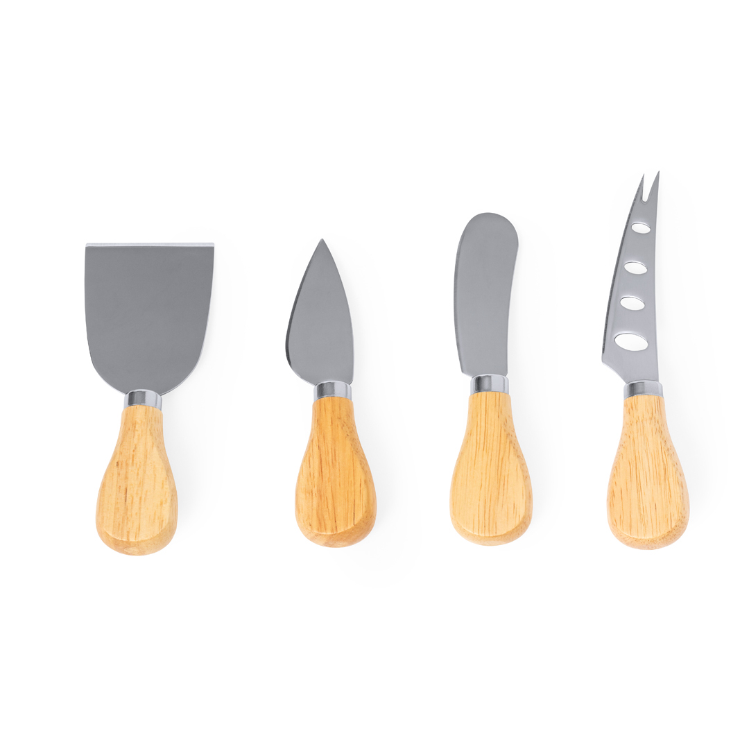 Set quesos personalizado Kubin de madera con 4 utensilios especializados ECO - Packs de regalo personalizado - Regalo Promocional Personalizado - vista alternativa