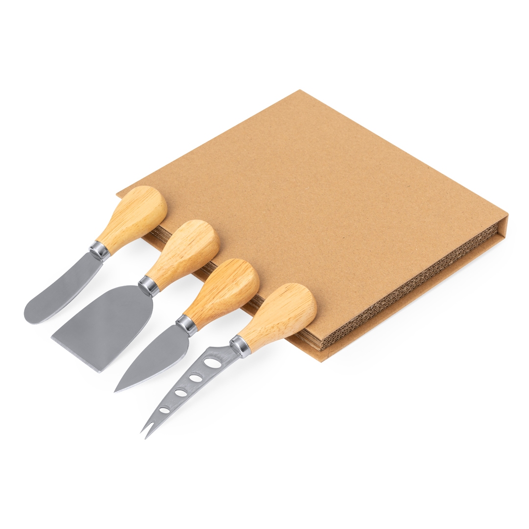 Set quesos personalizado Kubin de madera con 4 utensilios especializados ECO - Packs de regalo personalizado - Regalo Promocional Personalizado - imagen 3