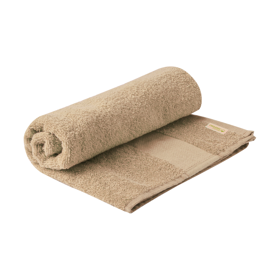 Toalla personalizada Canoria de algodón orgánico con bolsa reciclada de 50x100cm