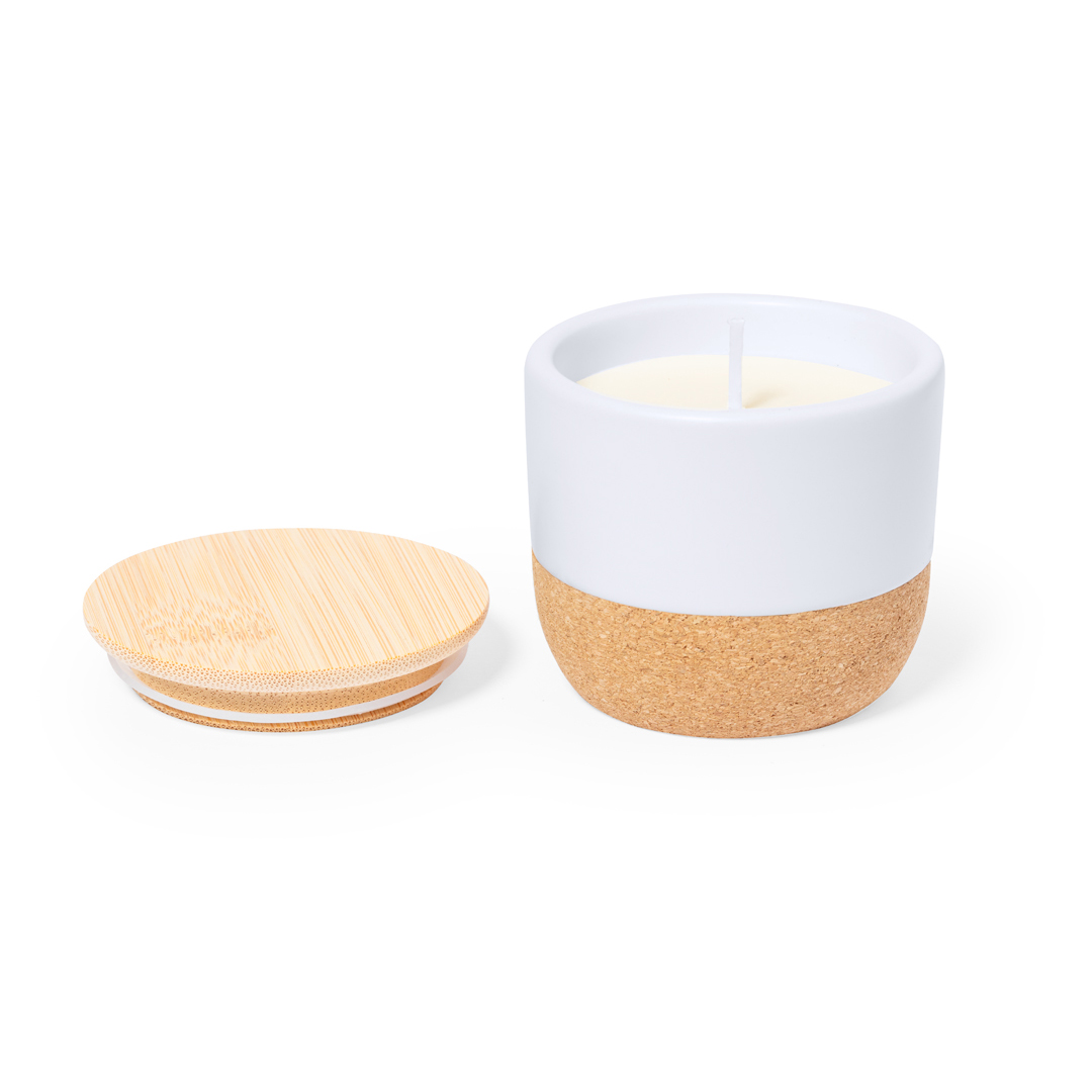Vela aromática personalizada Lavolia de cerámica con base corcho - Velas personalizadas - Regalo Promocional Personalizado - vista alternativa
